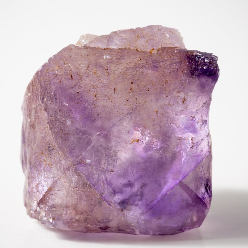 Unique form of translucent Illinois fluorite cube natural specimen
